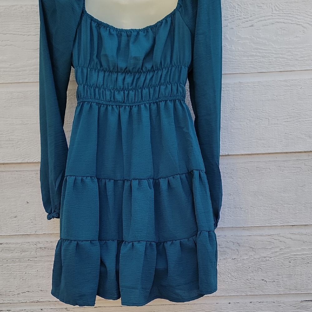 Liberty Love Teal Long Sleeve Dress Size S - Picture 10 of 13